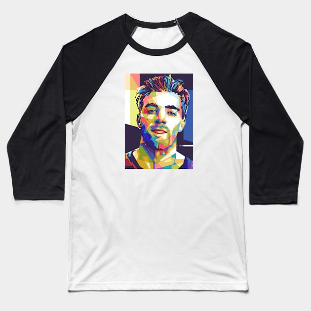 Andrew Taggart - The Chainsmokers Background Baseball T-Shirt by Paradox Studio